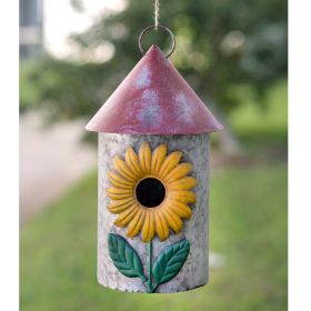 Sunflower Design Birdfeeder with Cleanout Hole - Decorative Hanging Bird Feeder for Garden or Patio