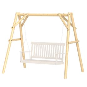 Outsunny 660 lbs Porch Swing Frame, A-Frame Hanging Chair Stand Only for DIY Painting, Swing Chair Stand for Backyard, Patio