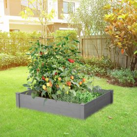 48x48x10 Inch Raised Garden Bed Outdoor Wooden Planter Box with Ground Liner Tool Free Assembly Elevated Flower Vegetable Bed for Backyard Lawn P